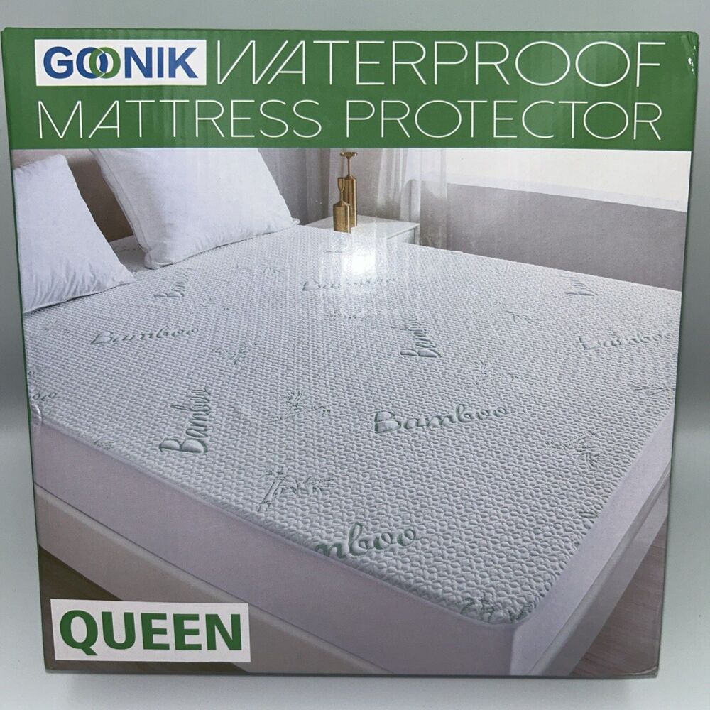 GOONIK Queen Mattress Protector, Breathable Bamboo Viscose Waterproof - NEW